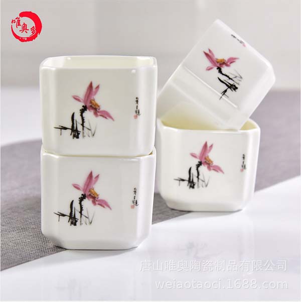 骨瓷中式茶壶茶杯6件套 可定制礼品logo