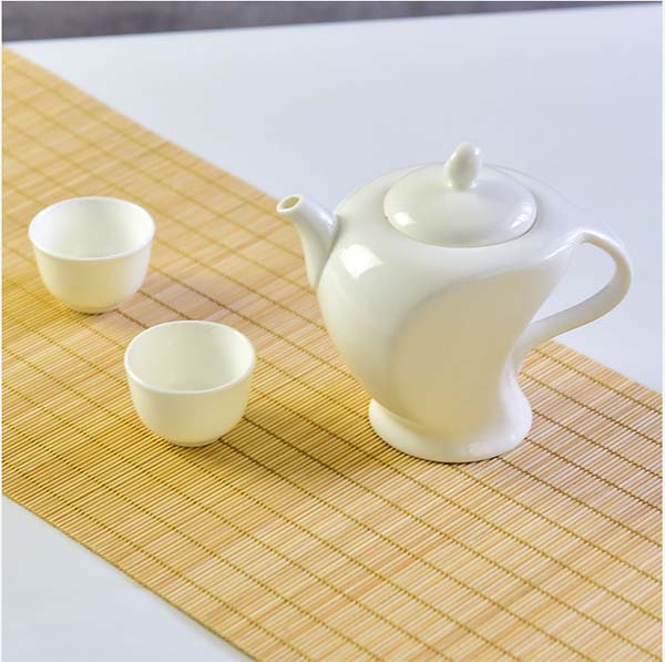 纯白功夫骨瓷茶具套装 创意促销骨瓷茶壶茶杯定制