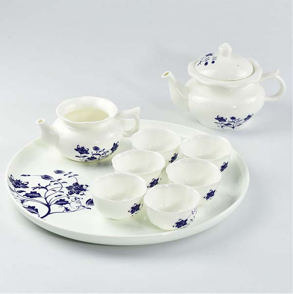 新中式青花骨瓷功夫茶具 结婚礼品定制创意画面