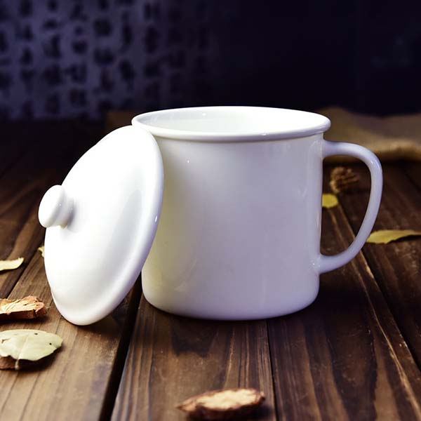 骨瓷大盖杯 老板会议茶水杯 礼品促销广告杯