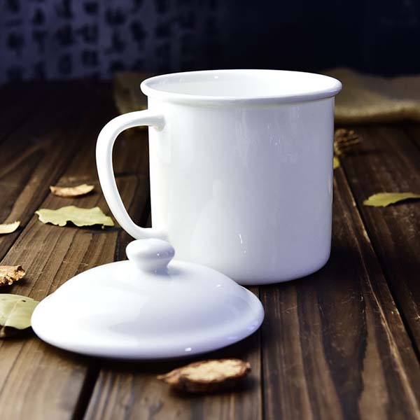 骨瓷大盖杯 老板会议茶水杯 礼品促销广告杯