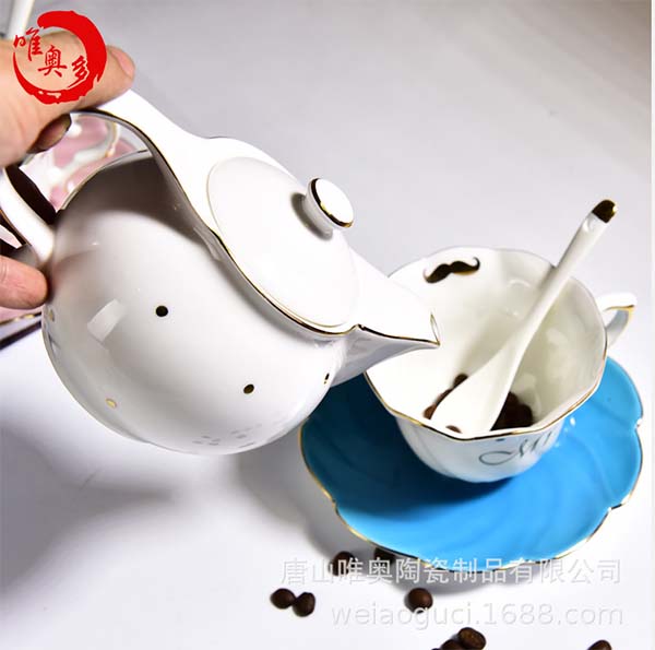 一壶两杯碟骨瓷咖啡具套装定制