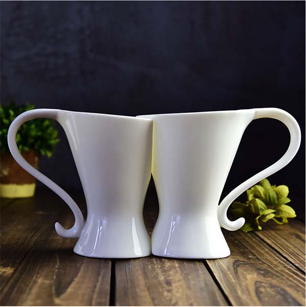 陶瓷情侣金把创意咖啡奶茶杯
