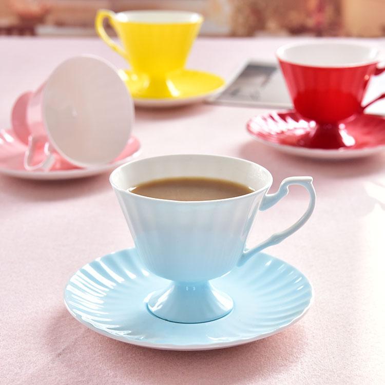 彩釉骨瓷咖啡杯碟
