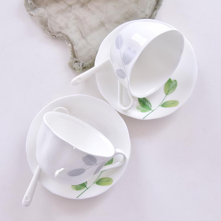 绿叶骨瓷咖啡杯碟
